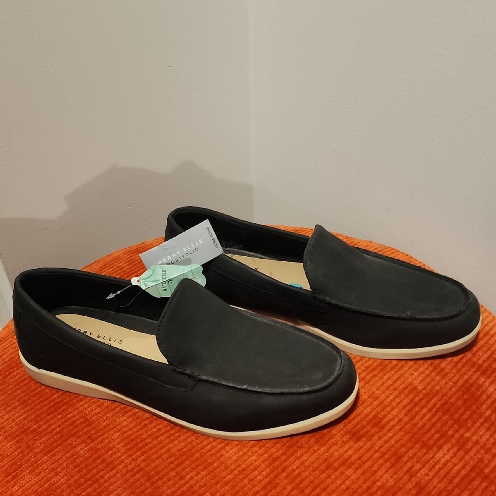 Mens Black Slip-On Loafers
